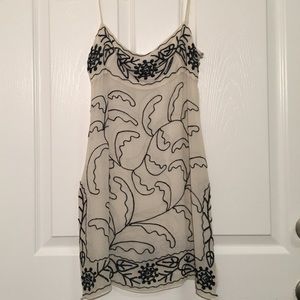 BCBGMaxAzria Black/Ivory Silk Tunic XS
